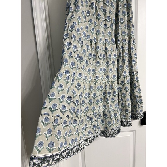 Blue Rye by Sugarbelle Cotton Hydrangea Print Maxi Skirt One Size EUC - Picture 2 of 8
